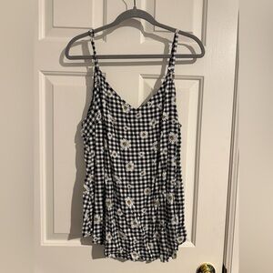 Torrid Black and White Plaid Blouse